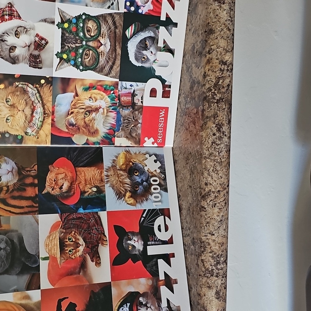 2 Cat Jigsaw Puzzle with Adorable Cat Images.  1000 Pieces Each